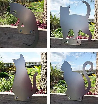 CAT Steel Garden Fence Topper Ornament Set - Designed To Rust Gift • £6