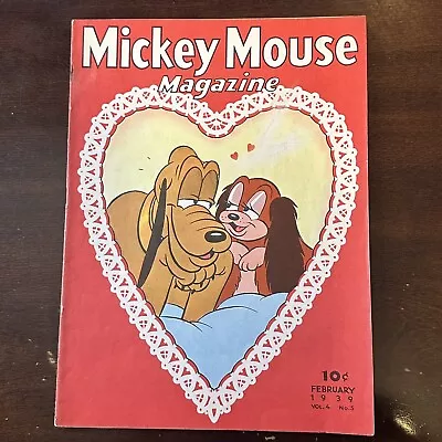 Mickey Mouse Magazine Vol #4 #5 (1939) - Valentine's Day! Nice Copy! • $250