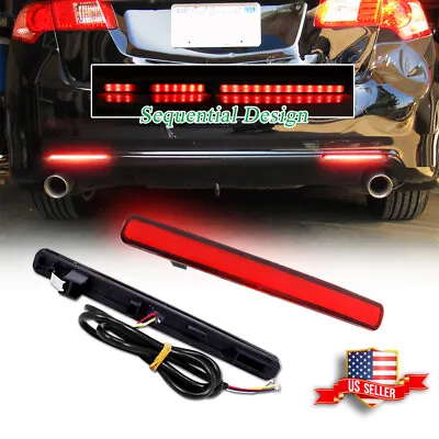$19.99 • Buy Red LED Bumper Reflector Tail Brake Lights Rear Foglight For 2009-2014 Acura TSX