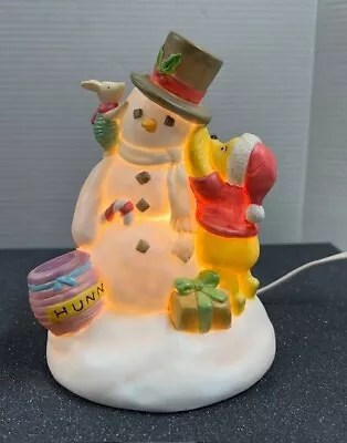 Disney Charpente Winnie The Pooh & Piglet Building A Snowman Night Light Lamp 7” • $42.95