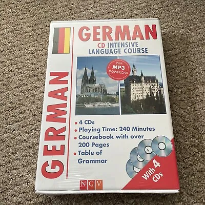 NGV German CD MP3 Intensive Language Course 4 Disks Home Learning New & Sealed • £12.99