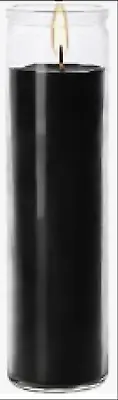 Prayer Candle Clear Glass Black Wax 8 Inch X 2 Inch • $4.59
