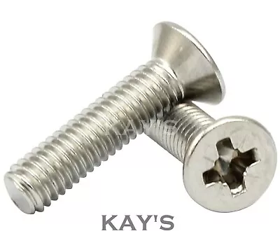 M3 M4 M5 M6 Pozi Countersunk Machine Screws A2 Stainless Steel Posidrive Bolts   • £21.27