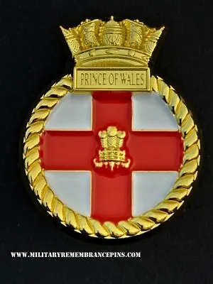 £6 • Buy HMS Prince Of Wales RO9 Royal Navy Ships Crest Lapel Pin (C180)