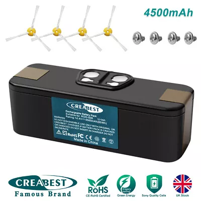 4500mAh Li-ion Battery For IRobot Roomba 500 600 700 800 900 80501 With Brushes • £12.90