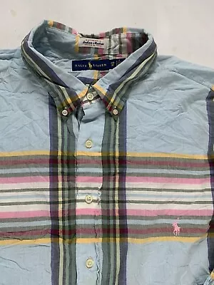 Polo Ralph Lauren Indian Madras Shirt Mens 3XB Long Sleeve Plaid Button Up  • $24.99