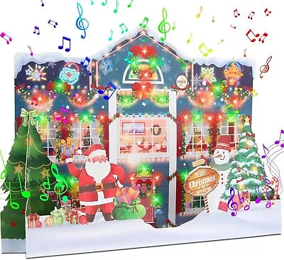 Musical & Lights Animated Christmas Home Cards3Songs  3Matching Lights Blinking • $35.99