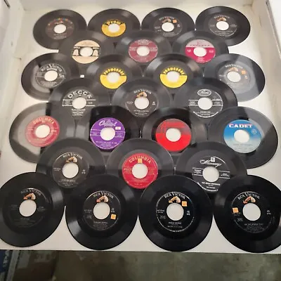 25 Rock & Roll Pop And Country Hits 1950's 45 RPM 7  Vinyl Records No Sleeves • $34.95