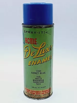 Vintage Acme De Luxe Enamel Spray Can Comet Blue No. 1343 About 1/3 Full  • $25
