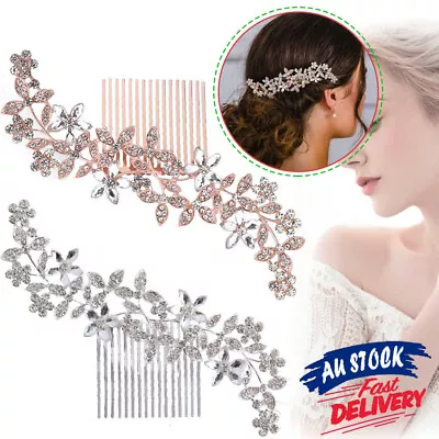 Wedding Crystal Rhinestone Clip Slide Hair Pin Diamante Combs Bridal • $7.49