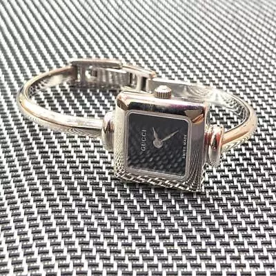 Gucci 1900L Watch Ladies 19mm Black Silver Quartz Vintage Square Swiss Made • $74.40