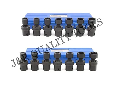 VCT 14Pc 1/2  Drive Universal Swivel Impact Socket Set CR Molybdenum METRIC SAE • $69.95