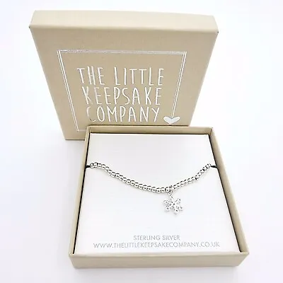 Little Keepsake Company Ball Slider Sterling Silver Bracelet And Snowflake Charm • £35