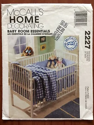McCall's 2227 HOME DECORATING BABY ESSENTIALS Crib Bassinet Dress Sewing Pattern • £5.97