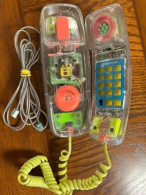 Retro 80’s Conair Clear Neon Phone (works) • $95