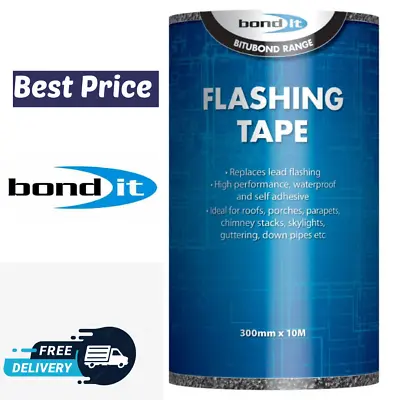 Bond It Flashing Tape Lead Self-Adhesive Roofing Flashband Grey Size 300mm X 10m • £25.89