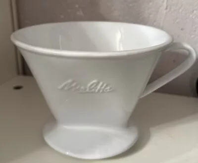 Melitta #4 Drip Cone White Porcelain Pour Over Brewing Coffee Filter 1 Hol • $9.99