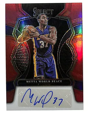 2022-23 Panini Select Metta World Peace 11/99 Auto Red Prizm Card Lakers • $29.99