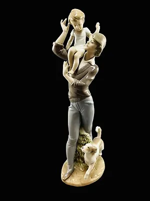 Lladro Walk With Father Sculpture Figurine Dog Child Christmas Tree READ • $74.99