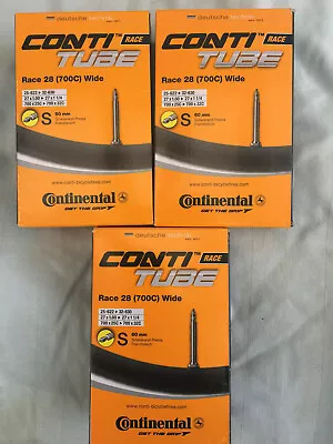 Continental Race 28 Wide Road Bike Tubes 700C 25-32mm 60mm Valve 3 Pack *New* • $38