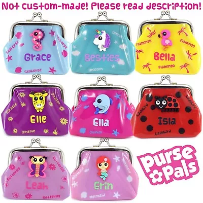 Girls Personalised Name Kids Animal Character Small Clasp Plastic PVC Coin Purse • £4.49