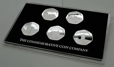 Set Of Silver CASTLE SERIES Commemoratives In 50p Coin Presentation/Display Case • £24.99