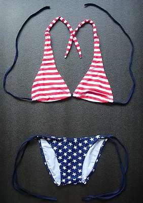 £10.79 • Buy USA BIKINI Stars & Stripes Swimming Costume Swimsuit Ladies Swimwear Underwear