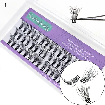 24 Clusters DIY Individual Lash C Curl Lashes Mink Eyelash Extension Knot Free • £5.27