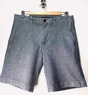 J Crew Echo Blue Wash Chambray Bermuda Shorts Cotton 4 Pockets 32 W / Size 10 • $7.99