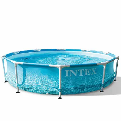 Intex 28207EH 10'x30  Steel Metal Frame Beachside Pool W/ Filter Pump (Open Box) • $112.81