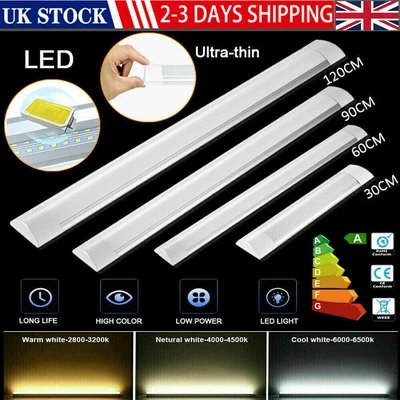 £0.99 • Buy Led Tube Batten Light 3ft 4ft 5ft For Room Panel Strip Ceiling Garage Lamp 6500k