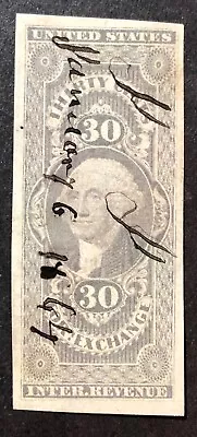Scott R51a Imperforate 30cent Foreign Ex First Issue US Revenue 1862-1871  • $145