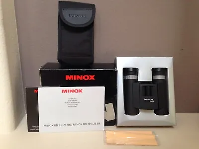 MINOX BD 8X24 BR Binoculars 62115 Black Nylon Carry Case Waterproof Germany • $180