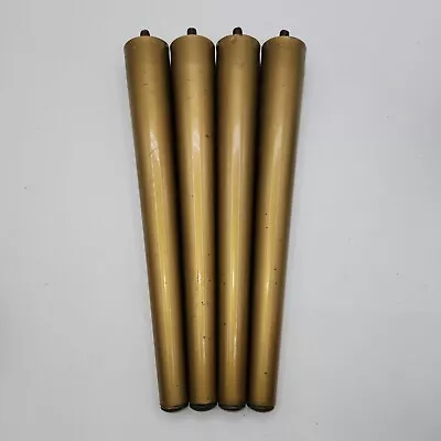 4 Vintage 10  Mid Century Modern MCM Tapered Gold  Metal Furniture Legs • $19.99