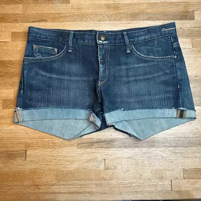 Gold & Sign Women's Passion Distressed Denim Cutoff Jean Shorts Dark Blue Sz 30 • $24