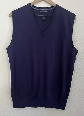 Banana Republic Sweater Vest Men Medium Purple V-Neck Luxury Blend Silk Cashmere • $18