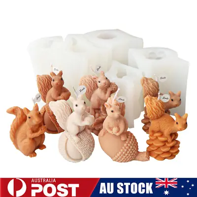 Squirrel Flip Candle Molds Pine Nut Resin Ornament Silicone Molds DIY Craft Tool • $24.80