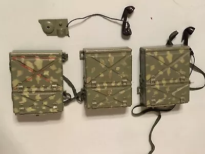 Vintage 1964 Hasbro GI Joe #7701 Camouflage Field Radio Backpack Lot Of 3 Parts • $29