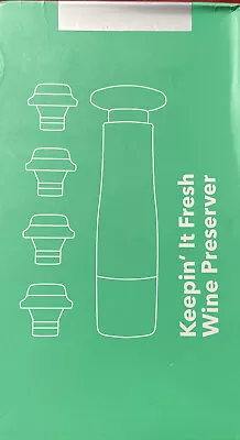 $14.21 • Buy Vacu Vin Wine Saver Pump With 4 Bottle Stoppers By Vremi New And Sealed 