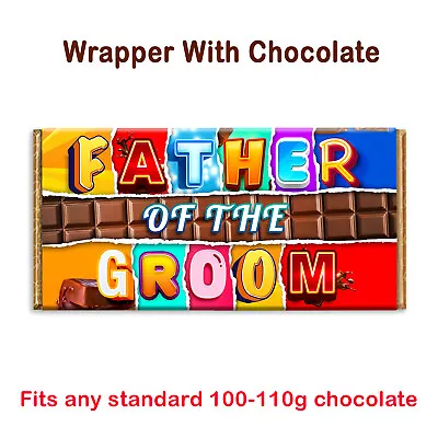 Father Of The Groom Novelty Chocolate Bar Wrapper Lovely Gift For Wedding Party • £2.49