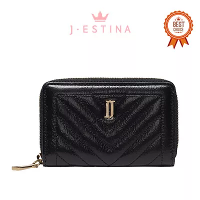 [J.ESTINA] JOELLE QUILTING Zipper Card Wallet Black (JSNCSF0BF333BK010) K Brand • $129