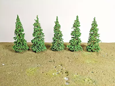 5 Pcs 4  FRESH GREEN PINES: Top Quality V Fine Model Trees 15mm 28mm Games N HO • $15.50