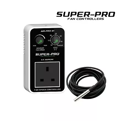 SUPER-PRO FAN SPEED CONTROLLER With Thermostatic Tempreture Probe 6.5 Amp • £35.85