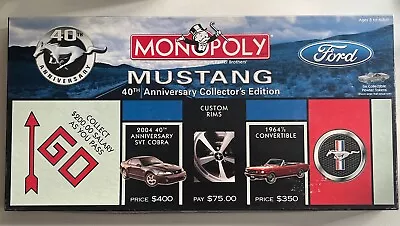 MINT MONOPOLY MUSTANG 40th ANNIVERSARY COLLECTOR'S EDITION 2003 PONY HASBRO RARE • $49.99