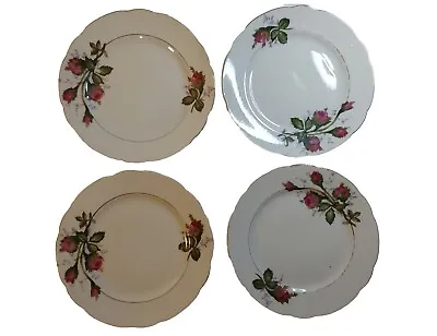 Moss Rose By Japan Fine China 6 In Bread Dessert Plate Gold Trim Set Of 4 • $29.99