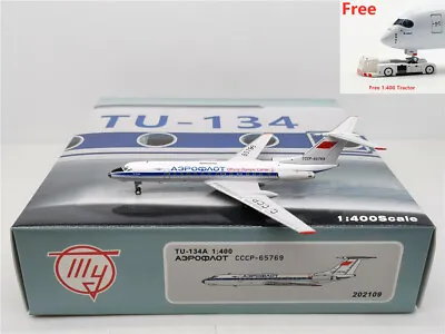 $47.99 • Buy 1:400 PandaModel Aeroflot TU-134A CCCP-65769 Diecast AirplaneModel+Free Tractor 
