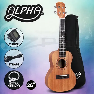 $57.95 • Buy Alpha 26  Tenor Ukulele Mahogany Ukuleles Uke Hawaii Guitar W/ Carry Bag Tuner