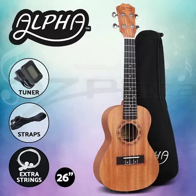 Alpha 26  Tenor Ukulele Mahogany Ukuleles Uke Hawaii Guitar W/ Carry Bag Tuner • $59.95