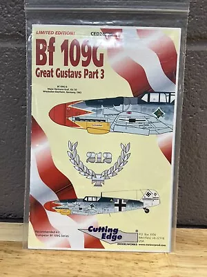 Cutting Edge 1/24 Bf 109g-6 CED24005 Decals USA BUYERS ONLY • $7.50