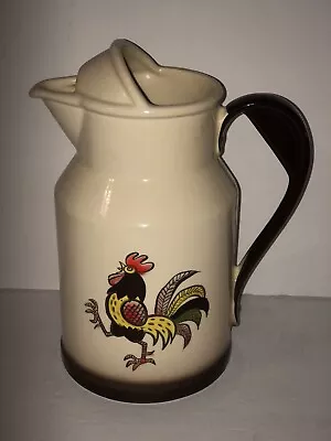 Metlox Poppytrail California Provincial Tan & Brown Rooster Water Pitcher 9.5” • $25